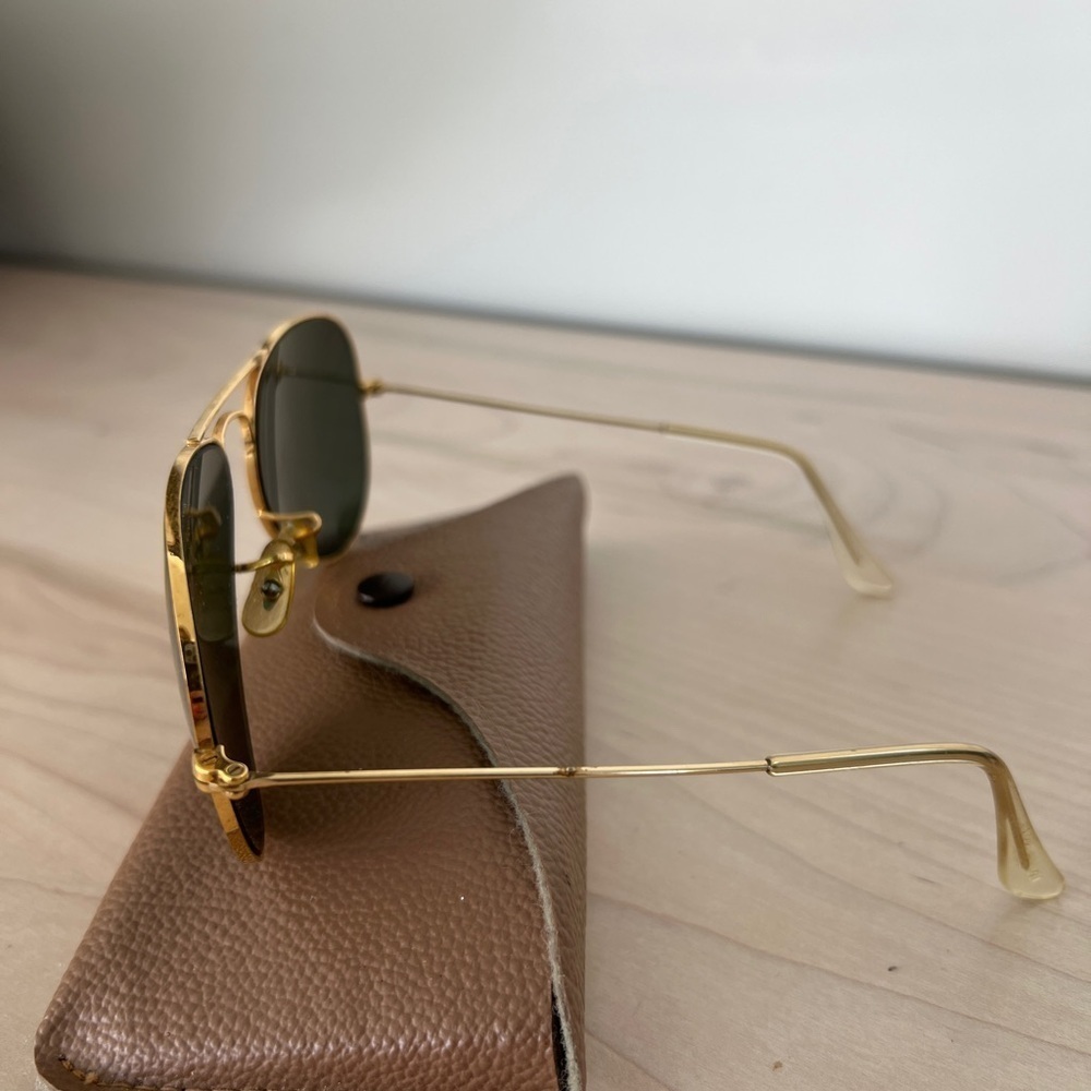 Vintage 1990’s B&L LO205 Ray Ban USA Aviator Sunglasses Gold Plate and Case - Picture 4 of 16